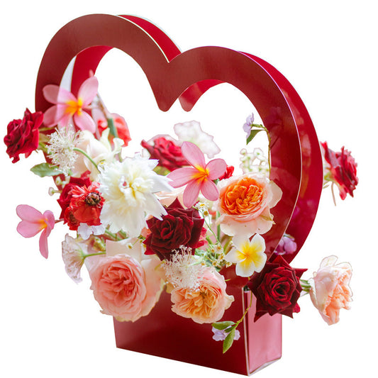 Love Flower Basket Heart-shaped